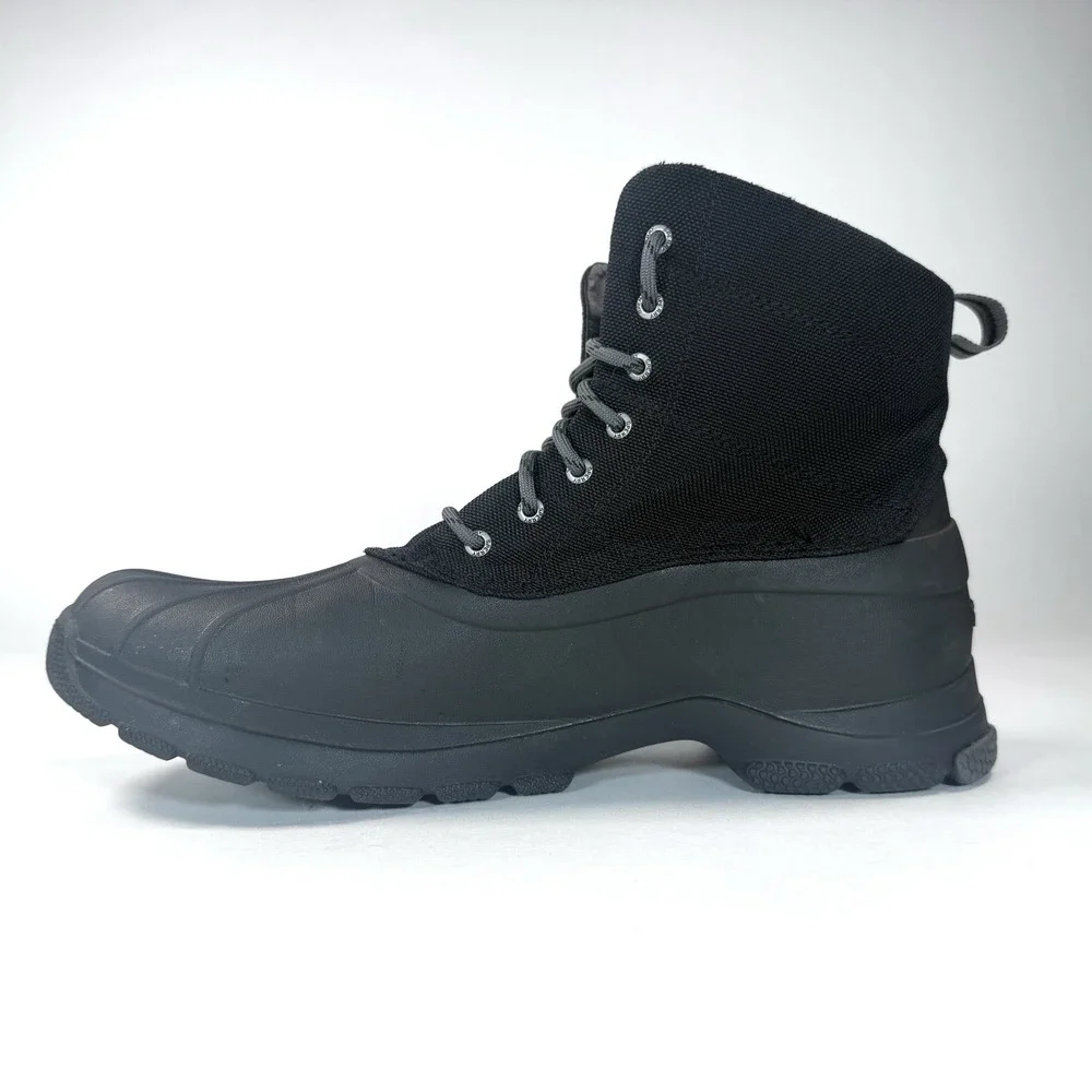 Sperry Avenue Duck Boots Synth Black Men's Rain Waterproof Lace Up Size 12 M